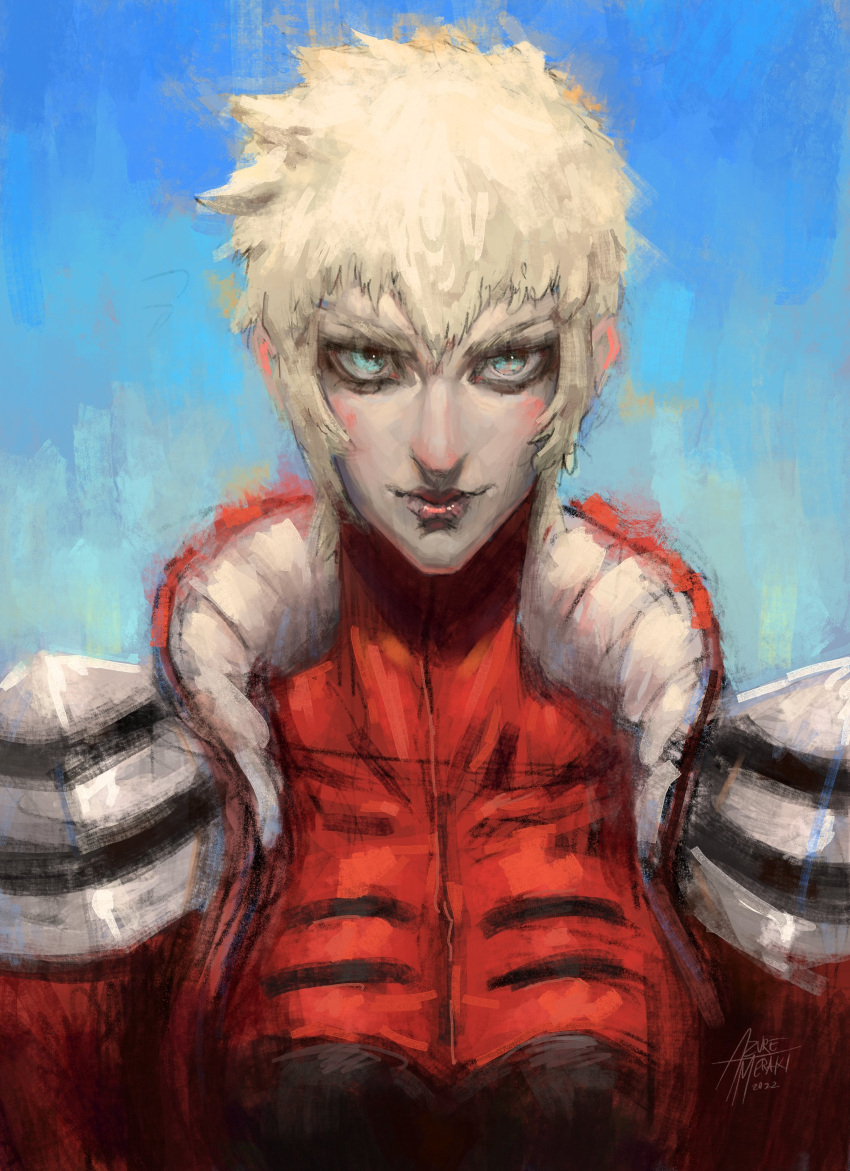 1girl, absurdres, azure_meraki, blonde_hair, bodysuit, closed_mouth, dated, highres