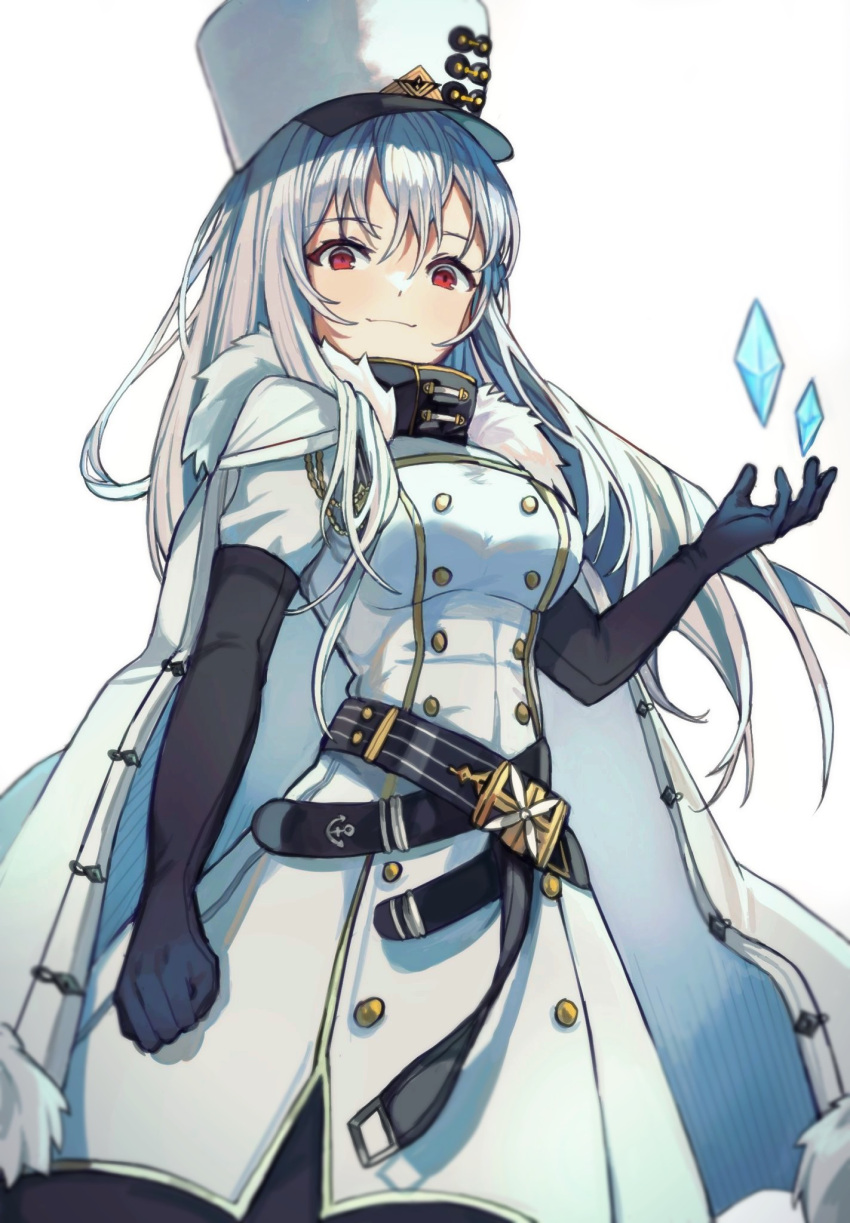 1girl, azur_lane, bangs, black_gloves, cape, character_request, closed_mouth, coat