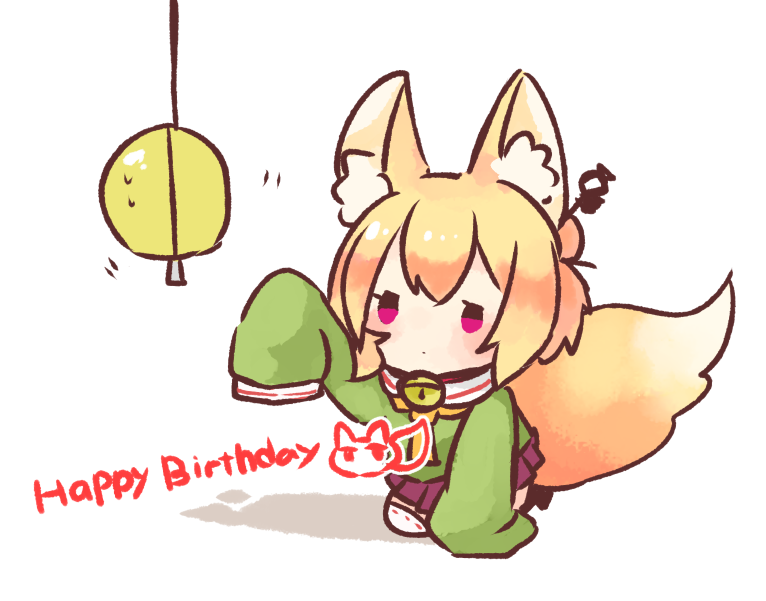 1girl, animal_ear_fluff, animal_ears, bangs, bell, blonde_hair, blush, chibi