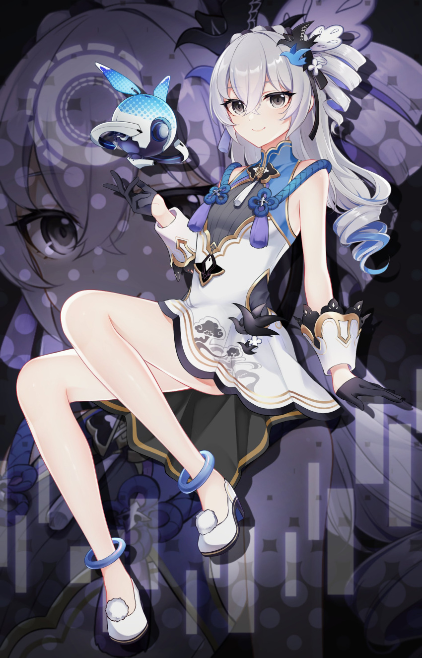 1girl, absurdres, bangs, banned_artist, bare_shoulders, black_gloves, bronya_zaychik, closed_mouth