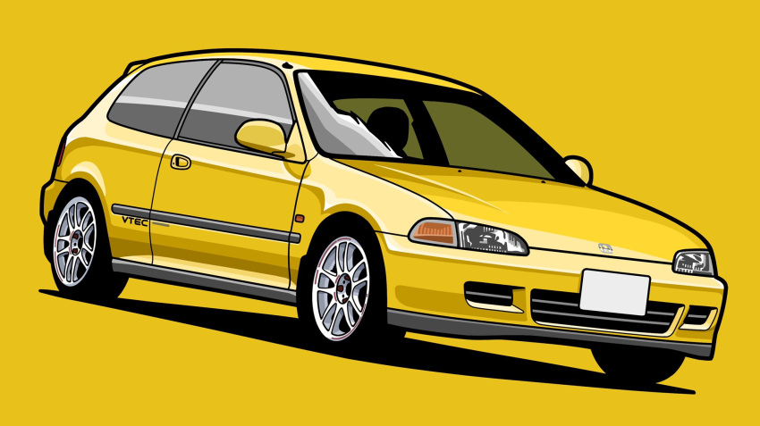car, commentary_request, ground_vehicle, highres, honda, honda_civic, license_plate, motor_vehicle
