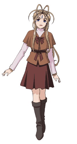 1girl, 1woman, aa_megami-sama, antenna_hair, belldandy, blue_eyes, boots, bracelets