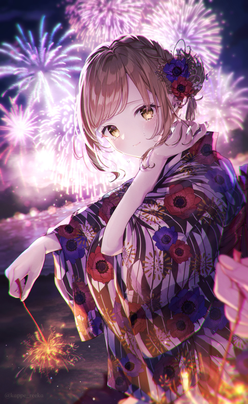 1girl, absurdres, bangs, blurry, blurry_foreground, blush, braid, closed_mouth