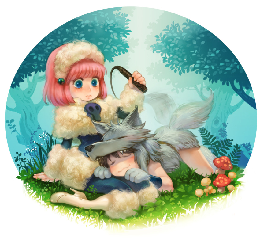 beastmaster, berserker, blue_eyes, boots, brown_hair, butz_klauser, couple, closed_eyes