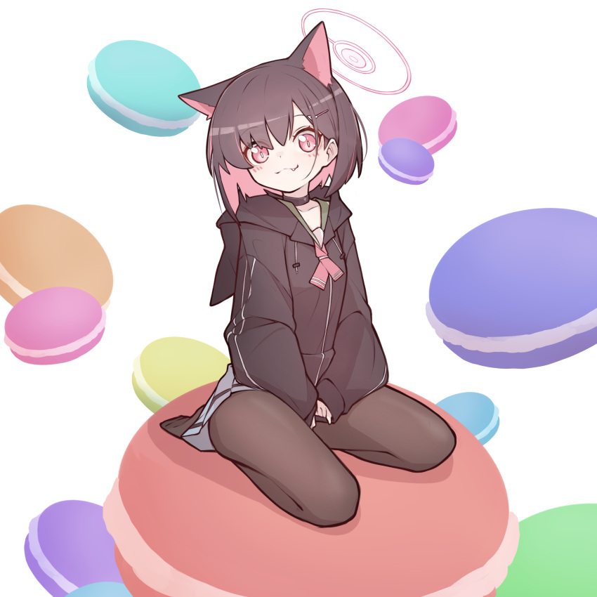 1girl, :3, absurdres, animal_ears, animal_hood, between_legs, black_choker, black_hair