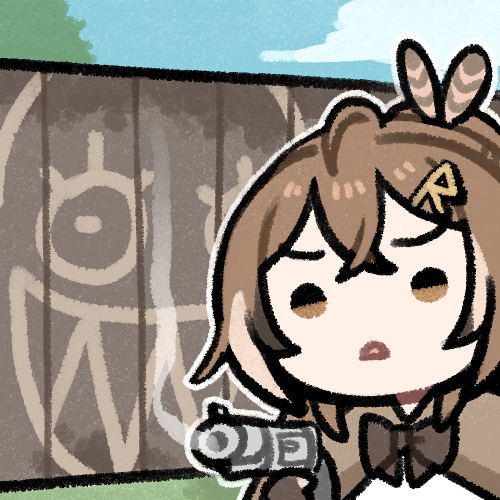 1girl, ahoge, bangs, brown_capelet, brown_cloak, brown_eyes, brown_hair, capelet, chibi, clipe, cloak, feather_hair_ornament, feathers, hair_ornament, hairclip, hololive, hololive_english, hose, long_hair, lowres, multicolored_hair, nanashi_mumei, nanashi_mumei's_horror_painting, ponytail, powerwash_simulator, ribbon, streaked_hair, very_long_hair, virtual_youtuber