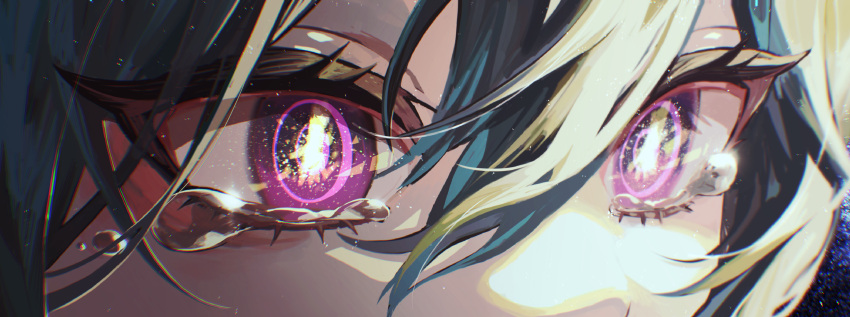 1girl, absurdres, aisarenakute_mo_kimi_ga_iru_(vocaloid), blue_hair, crying, crying_with_eyes_open, eye_focus, eye_reflection