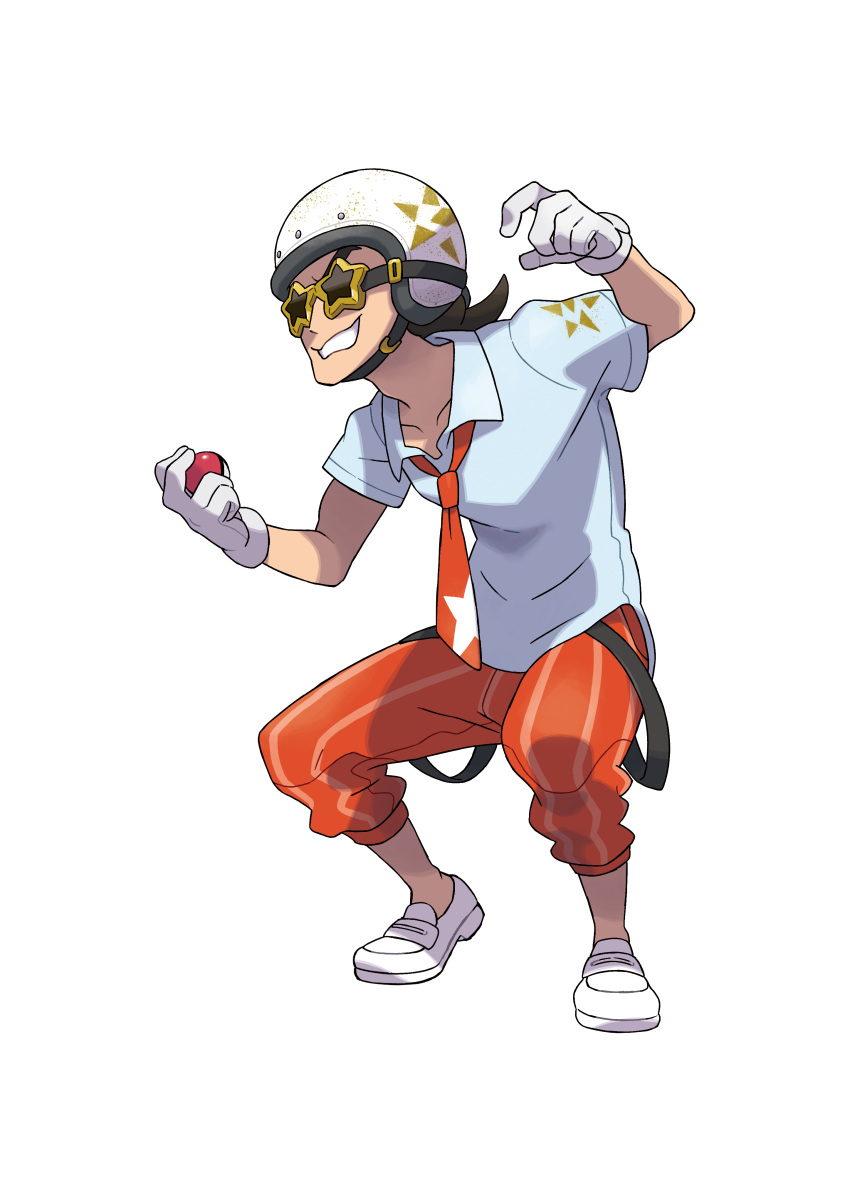 1boy, :d, absurdres, artist_request, brown_hair, collar, collared_shirt, gloves