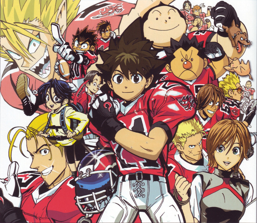 anezaki_mamori, eyeshield_21, hiruma_yoichi, ishimaru_tetsuo, juumonji_kazuki, kobayakawa_sena, komusubi_daikichi, kurita_ryokan