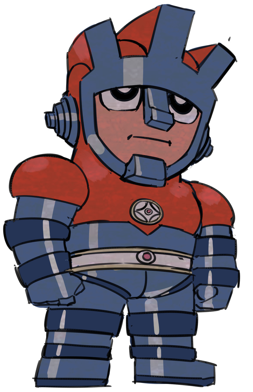 absurdres, astroganger, astroganger_(robot), black_eyes, chibi, clenched_hands, commission, english_commentary