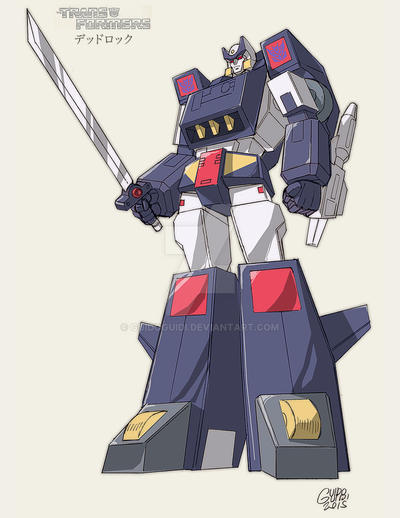 deadlock, decepticon, drift_(transformers), full_body, guido_guidi, retro_artstyle, robot, simple_background