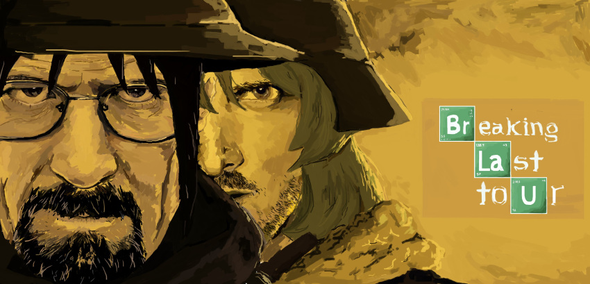 2boys, absurdres, beard, black_eyes, black_hair, blonde_hair, bolan_ccc, breaking_bad