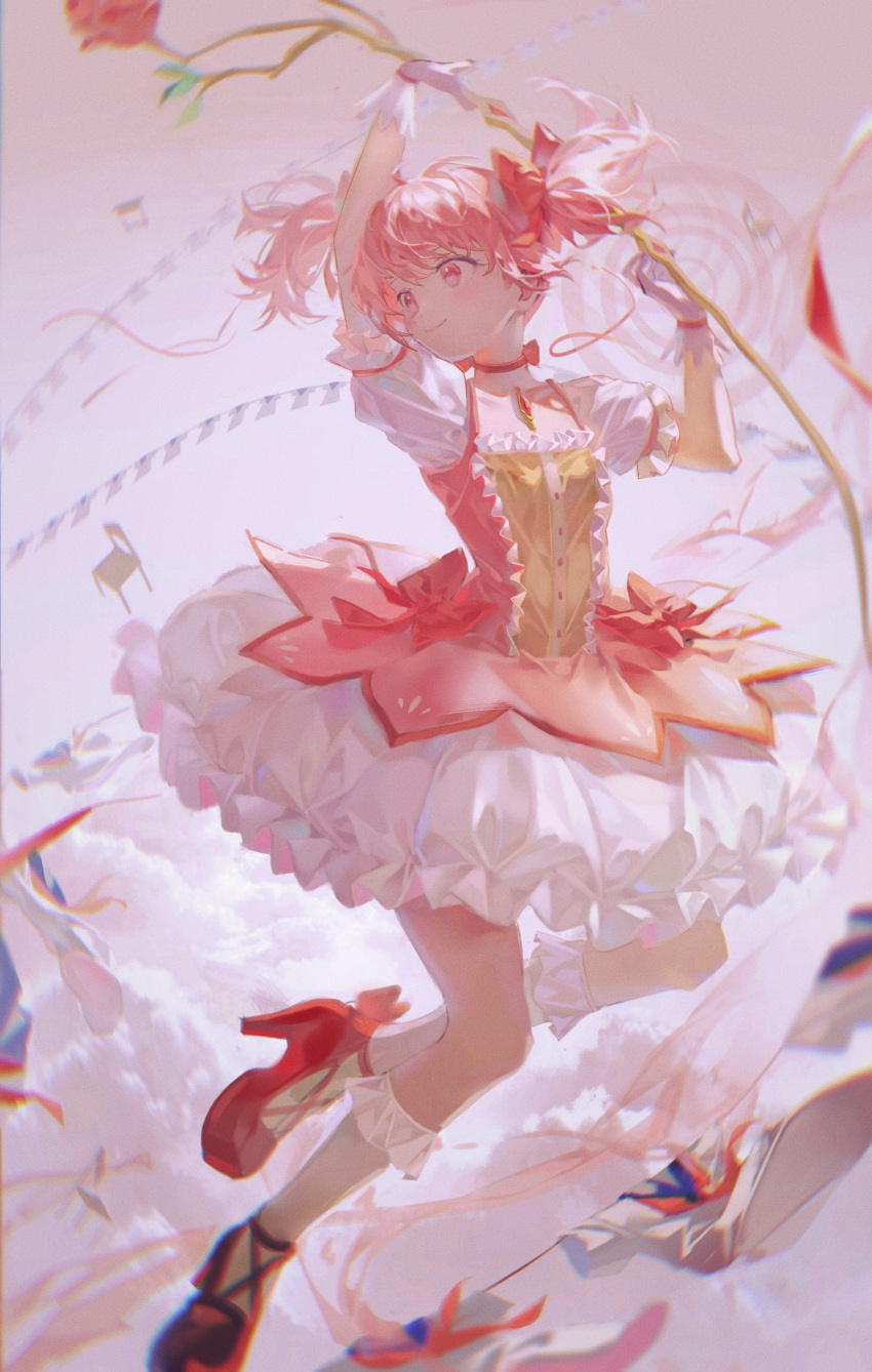 1girl, absurdres, arm_up, bangs, blurry, bow, bow_(weapon), bow_choker