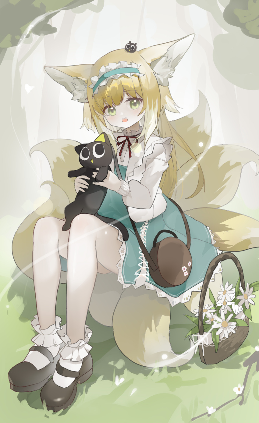 1girl, :d, absurdres, animal, animal_ear_fluff, animal_ears, arknights, bangs