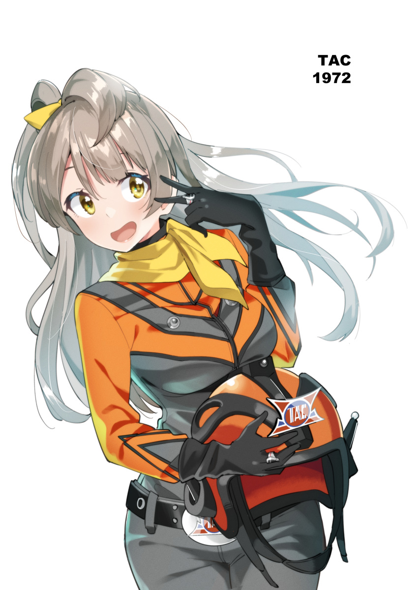 1girl, absurdres, ahoge, bangs, belt, belt_buckle, black_gloves, breasts