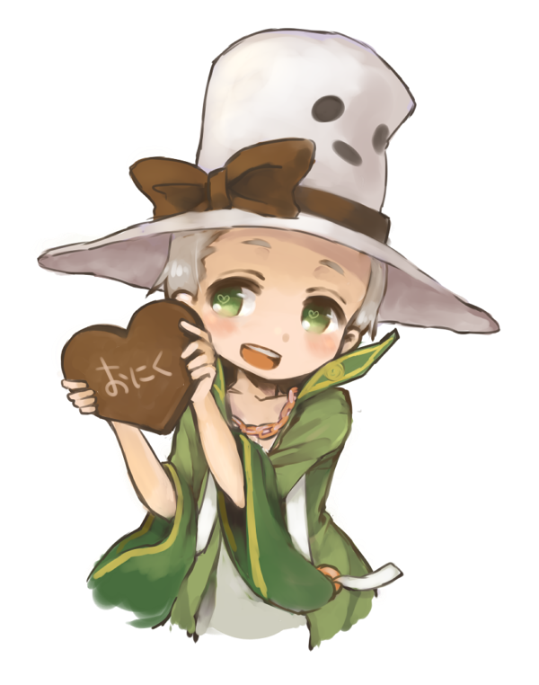 1boy, acheru_maru, alternate_color, blush, bow, brown_bow, candy, chocolate