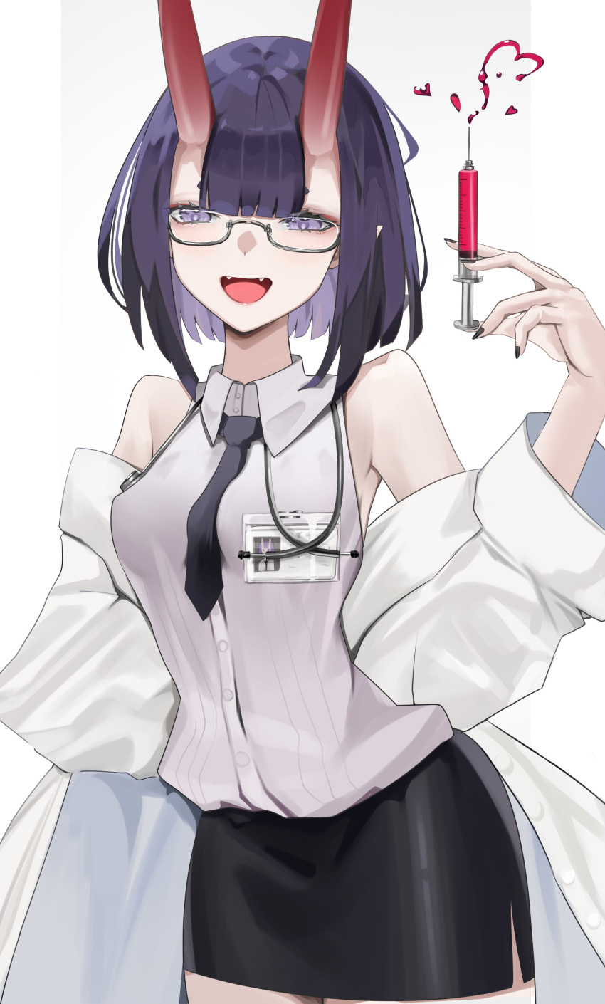 1girl, absurdres, alternate_costume, bangs, bare_shoulders, bespectacled, bob_cut, breasts