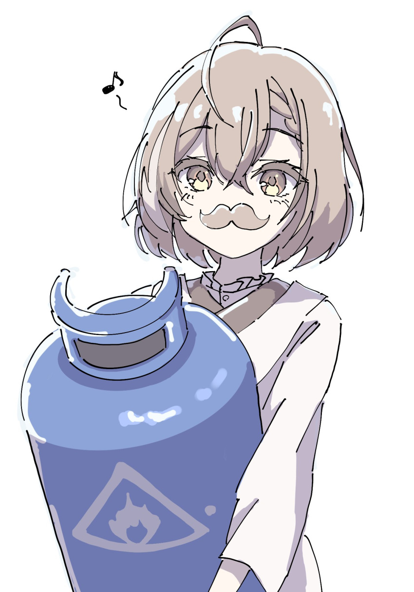 1girl, ahoge, bangs, braid, braided_bangs, brown_eyes, brown_hair, carrying