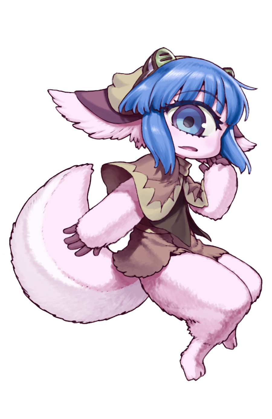 1girl, animal_ears, bangs, barefoot, blue_eyes, blue_hair, blunt_bangs, bob_cut
