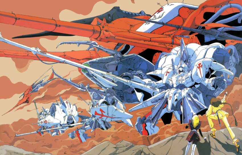 highres, jagd_mirage, jagd_mirage_orange_right, ladios_sopp, led_mirage, mecha, mortar_headd, nagano_mamoru