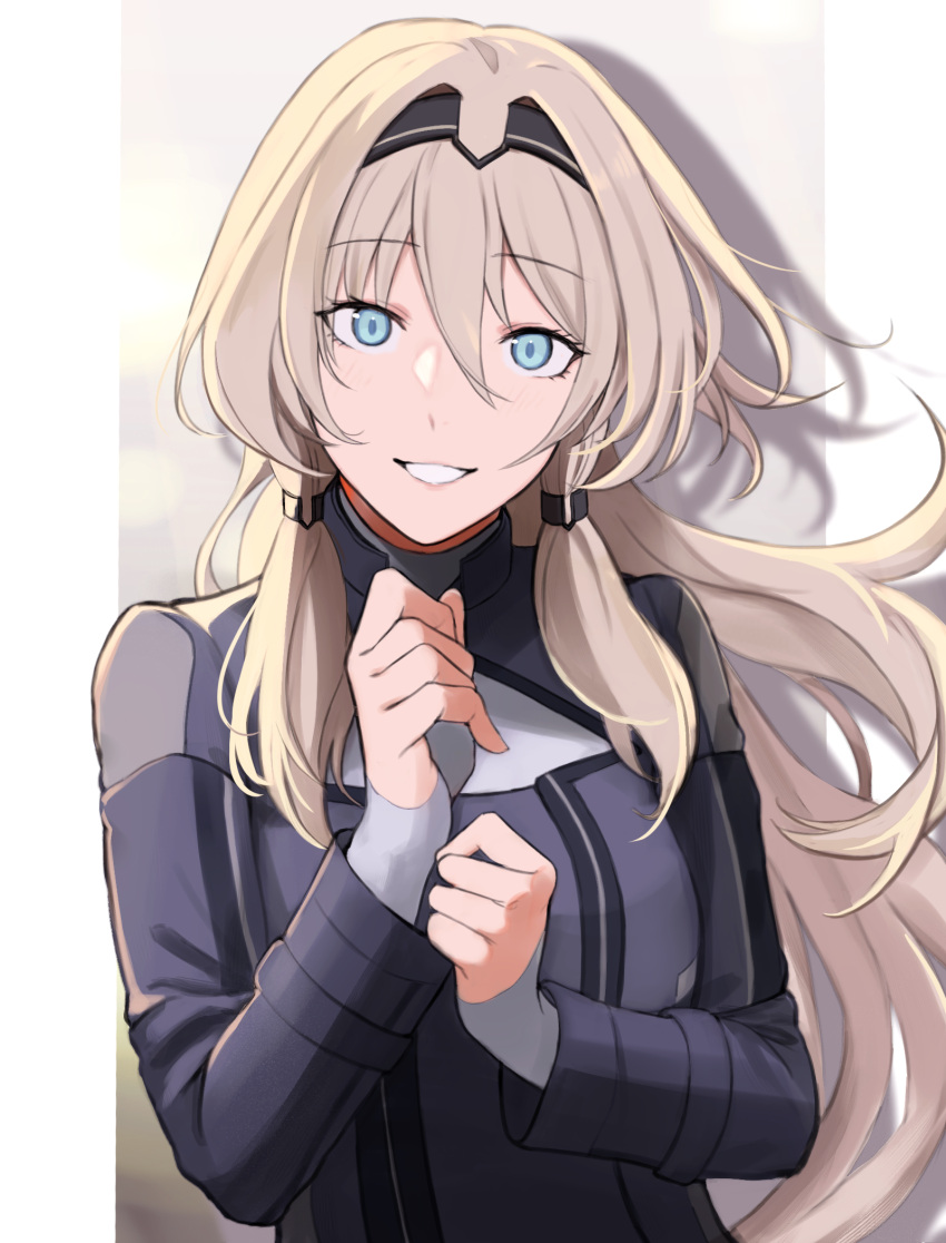 1girl, an-94_(girls'_frontline), bangs, black_hairband, blonde_hair, blue_eyes, breasts, girls_frontline