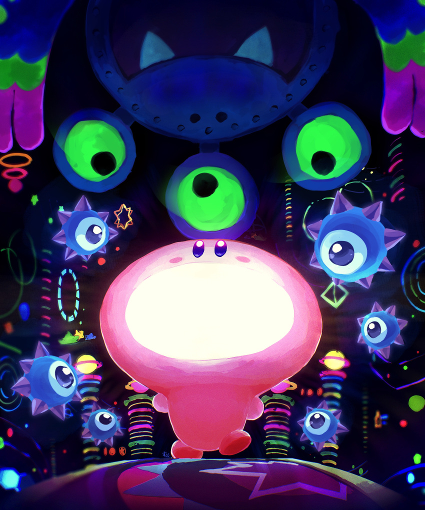 absurdres, copy_ability, dark, extra_eyes, fang, glowing, highres, kirby
