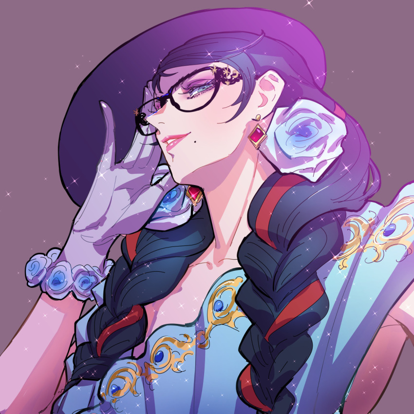 1girl, bayonetta, bayonetta_(series), bayonetta_3, black_hair, braid, dress, earrings