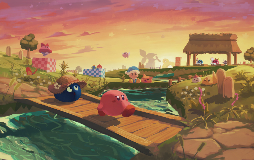 bobo_(kirby), bouncy_(kirby), bridge, bronto_burt, bug, butterfly, cattail, chip_(kirby)