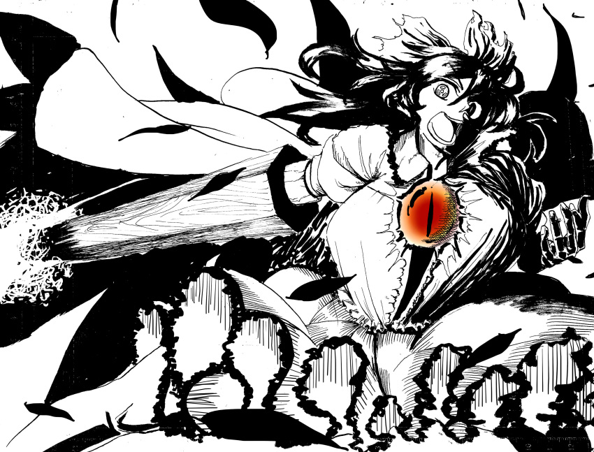 1girl, absurdres, arm_cannon, bird_wings, black_hair, black_wings, bow, breasts