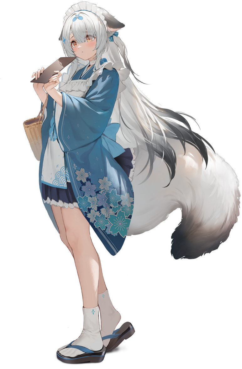 1girl, :o, animal_ears, apron, artist_request, azur_lane, black_hair, black_skirt
