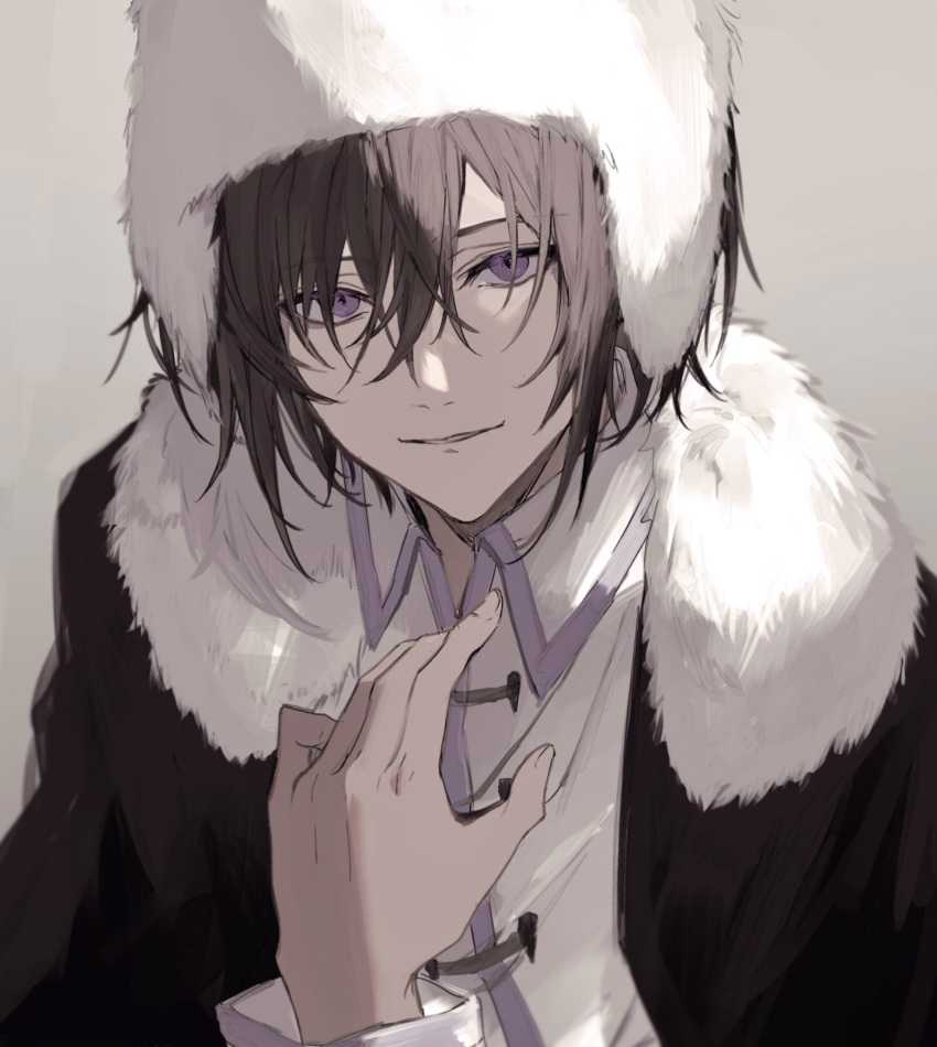 1boy, black_cape, black_hair, bungou_stray_dogs, cape, collared_shirt, commentary, fingernails