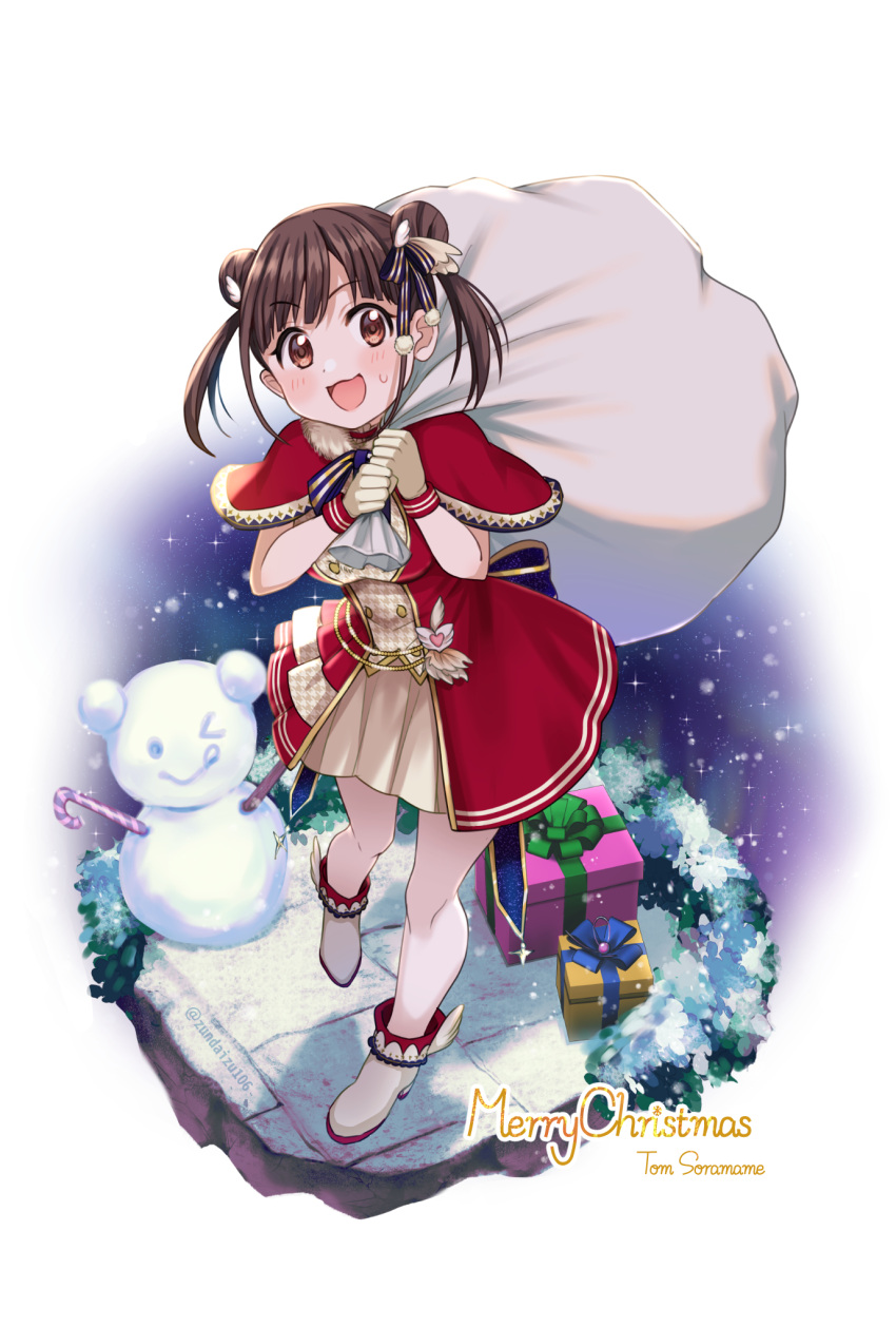 >_o, 1girl, :d, :q, artist_name, bangs, blush, boots