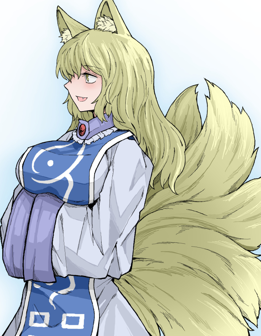 1girl, :d, alternate_hair_length, alternate_hairstyle, animal_ear_fluff, animal_ears, blonde_hair, breasts