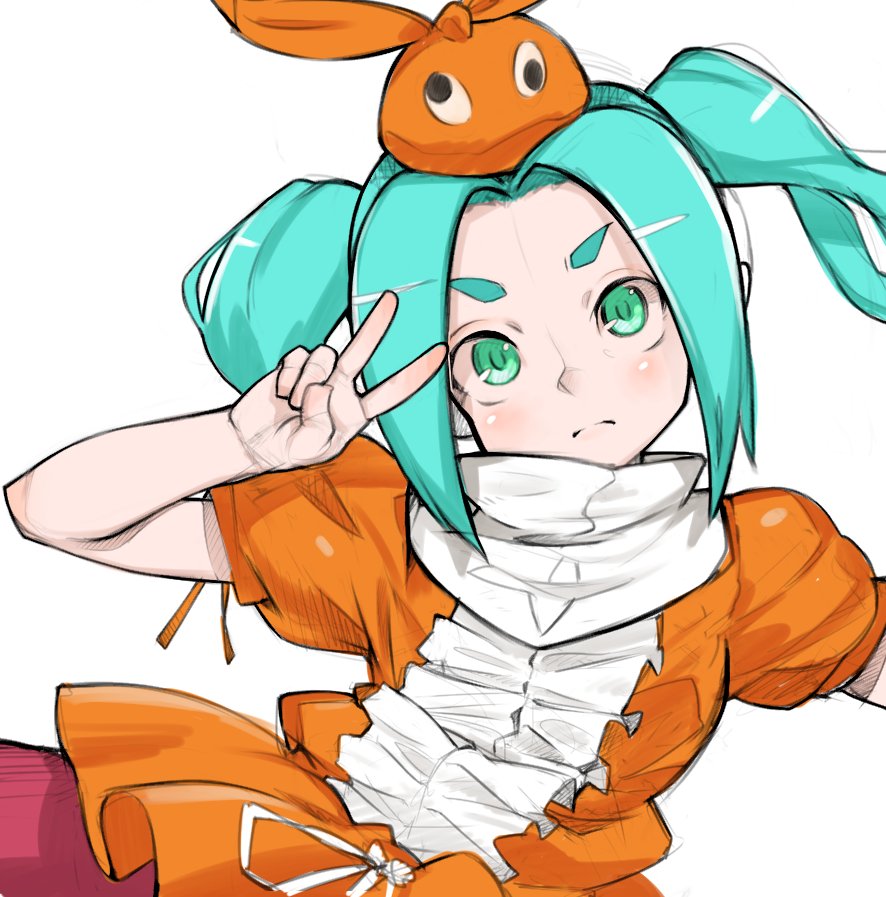 1girl, aioi_u, aqua_eyes, aqua_pupils, blue_hair, closed_mouth, frown, googly_eyes