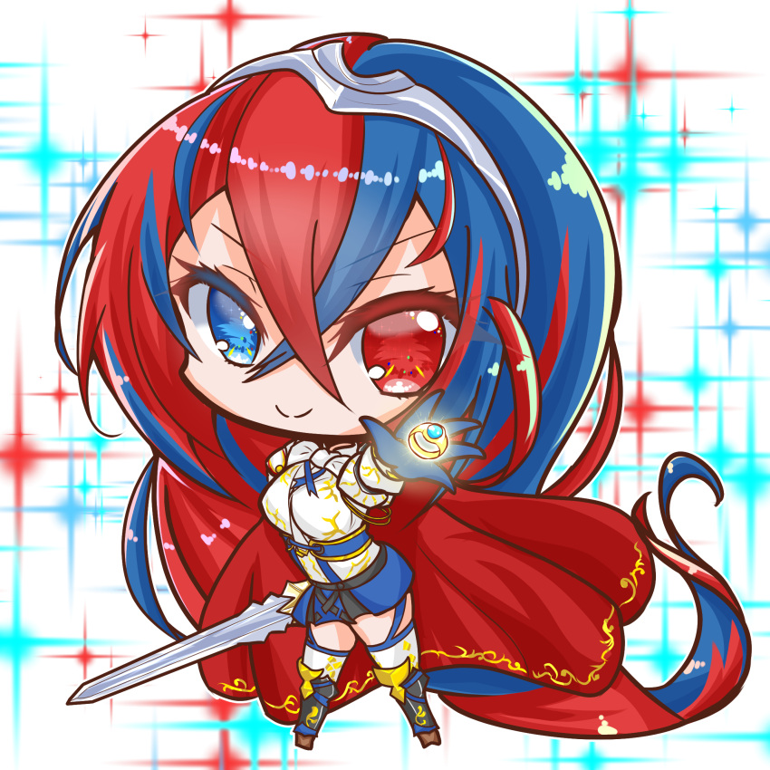 alear_(fire_emblem), alear_(fire_emblem)_(female), armor, bangs, blue_eyes, blue_hair, braid, chibi