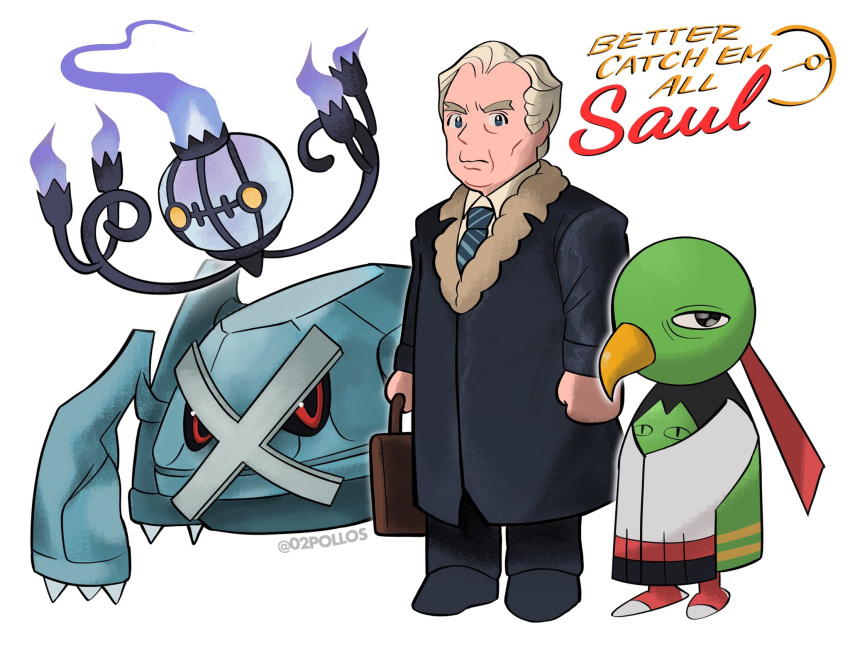1boy, 2002_(02pollos), better_call_saul, black_jacket, black_sclera, blonde_hair, blue_necktie, breaking_bad