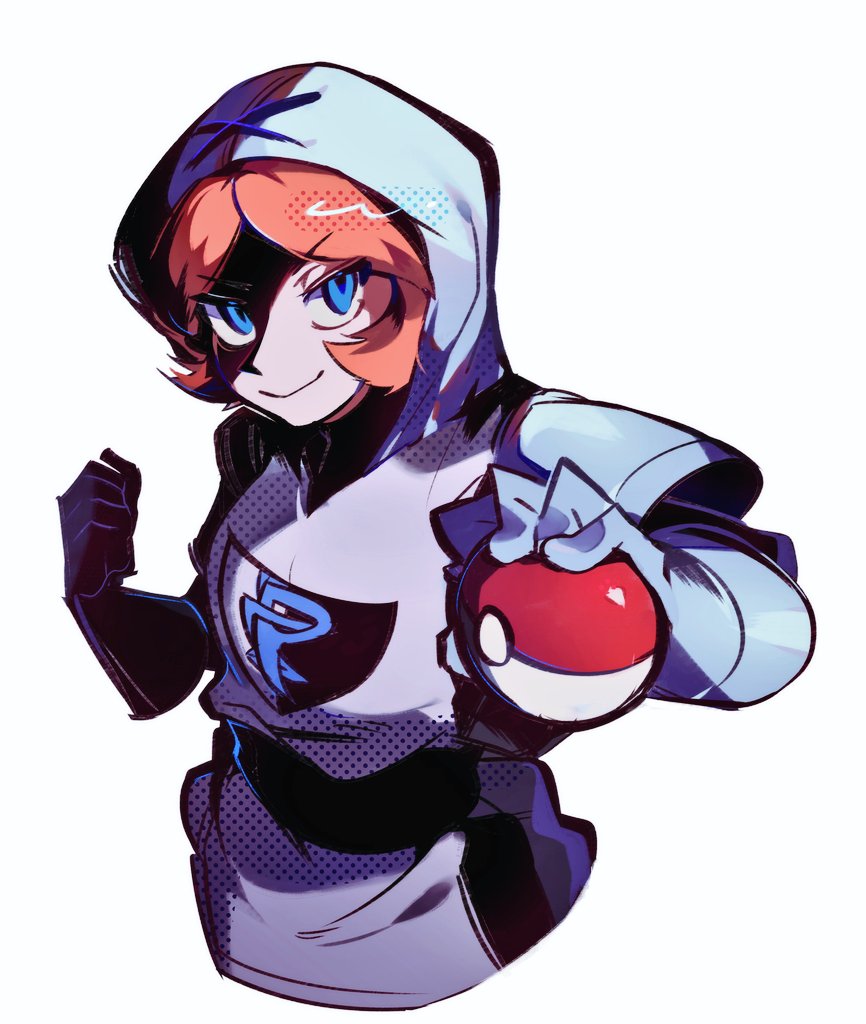 1girl, blue_eyes, closed_mouth, commentary_request, fmpkm666, gloves, hands_up, holding