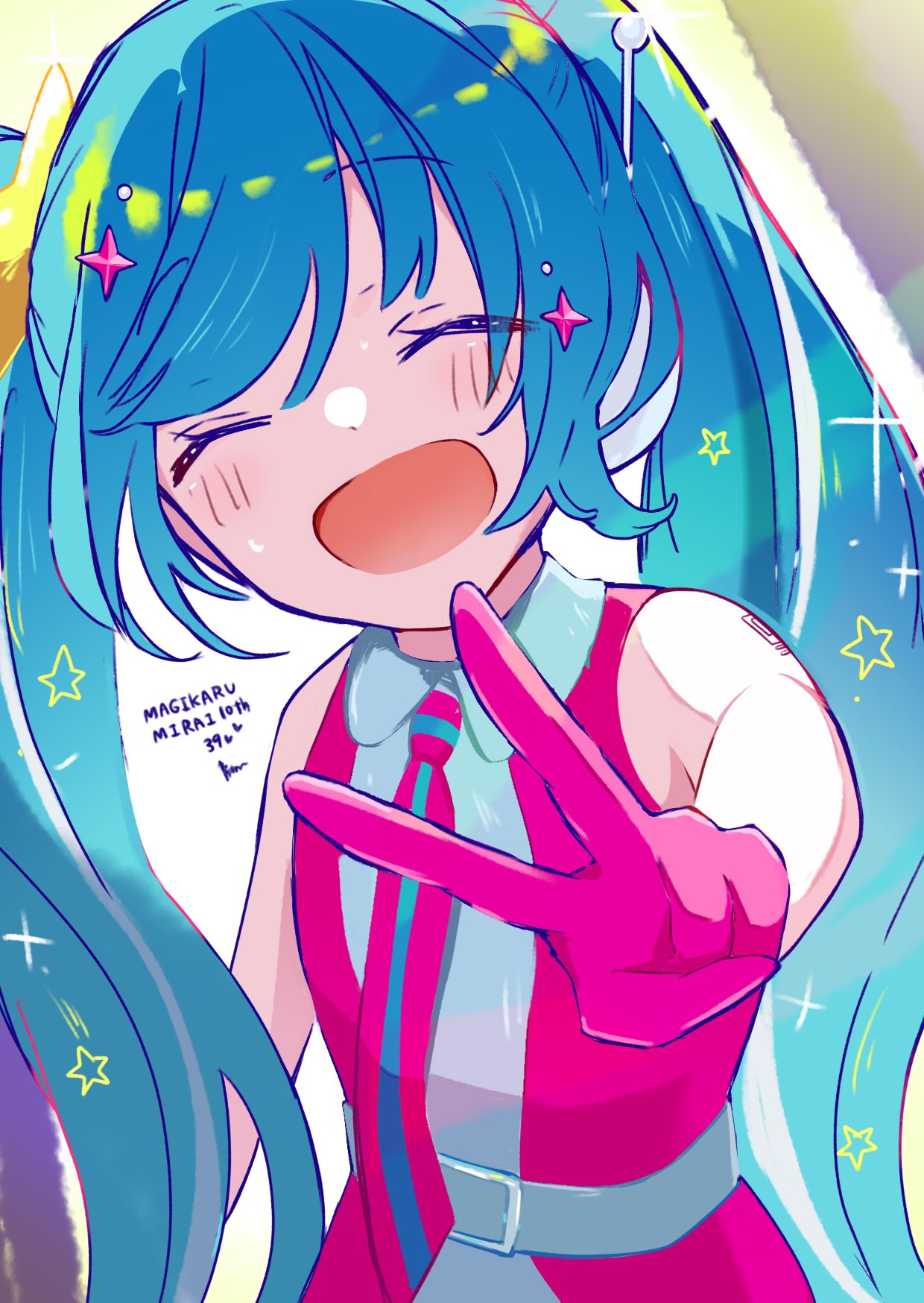 1girl, aoiyui, aqua_hair, backlighting, bare_arms, bare_shoulders, closed_eyes, commentary