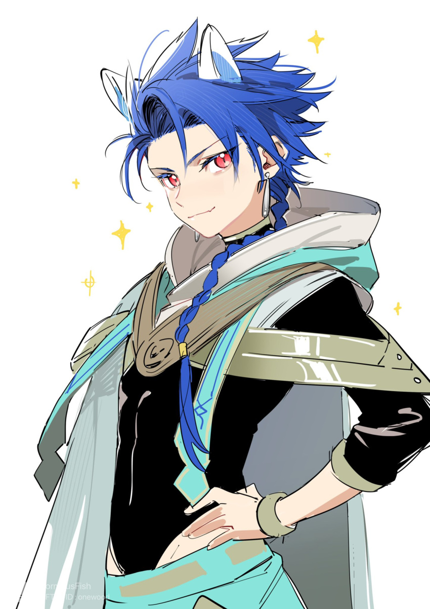 1boy, age_regression, aged_down, animal_ears, asymmetrical_bangs, bangs, blue_hair, blush