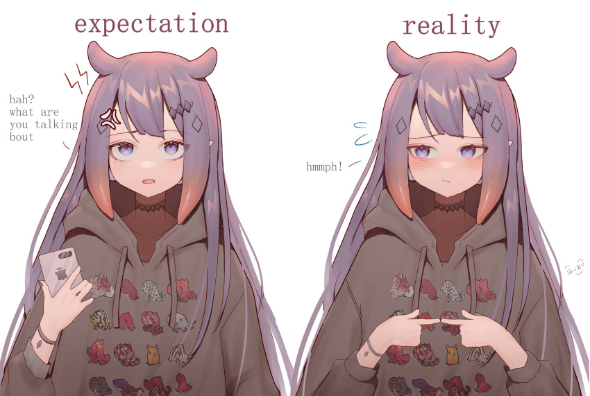 1girl, absurdres, anger_vein, bangs, blue_eyes, blush, bracelet, cellphone