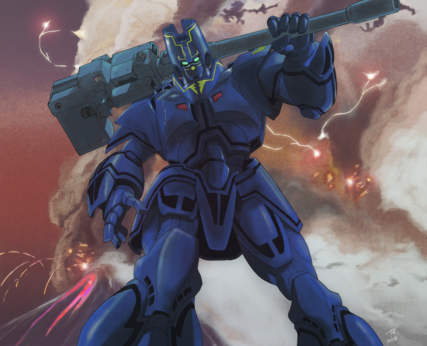 absurdres, cannon, dated, eruption, giant_gorg, gorg, highres, kujira_gunsou