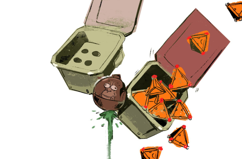 :i, animal_focus, bulging_eyes, closed_mouth, commentary, english_commentary, flyfish_(splatoon), flying_sweatdrops