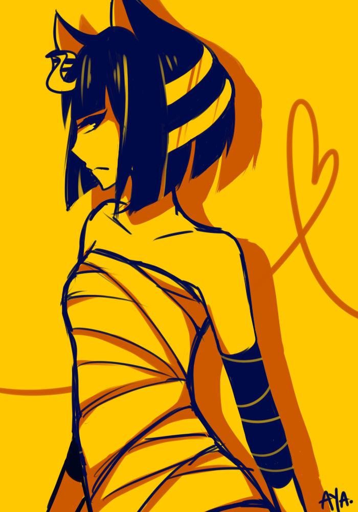 1girl, animal_crossing, animal_ears, ankha_(animal_crossing), armlet, armpit_crease, aya_(8819062), backlighting