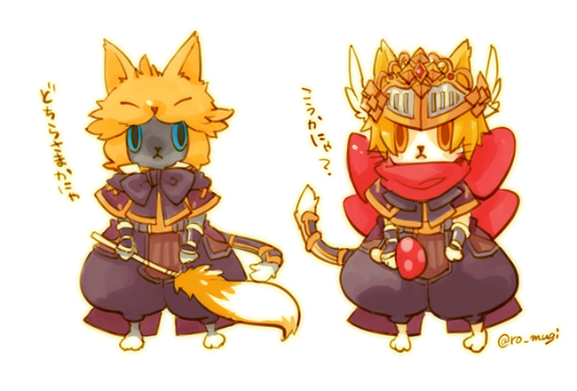 0_0, 2boys, :<, bangs, barefoot, blonde_hair, blue_eyes, brown_capelet