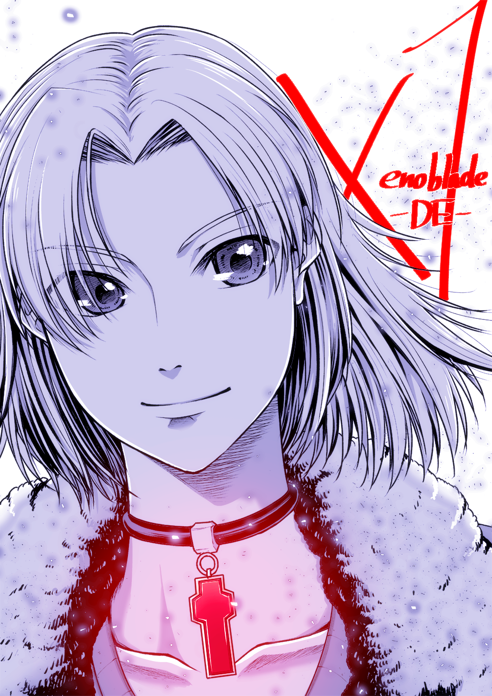 1boy, alvis_(xenoblade), an'no_natsume, bangs, collar, collarbone, cross, eyes_visible_through_hair