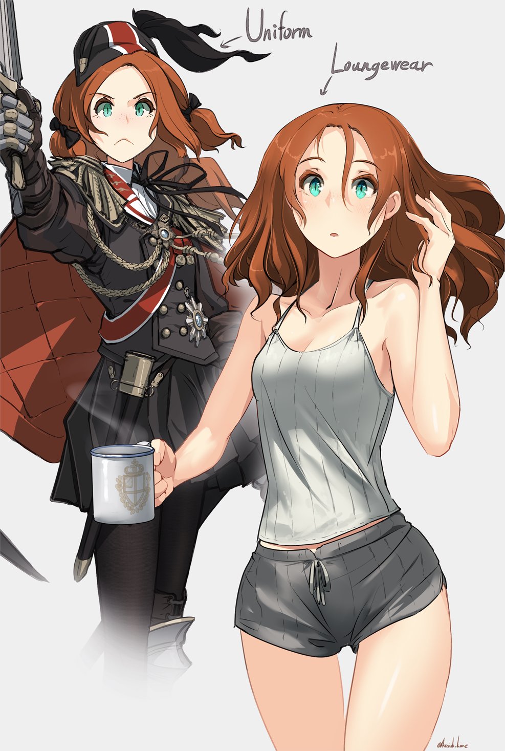 1girl, :<, :o, adjusting_hair, alternate_costume, aqua_eyes, asterisk_kome, black_bow