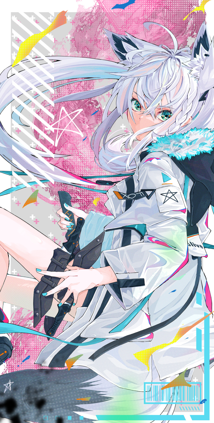 1girl, absurdres, animal_ear_fluff, animal_ears, ao_no_kitsune, bangs, braid, commentary