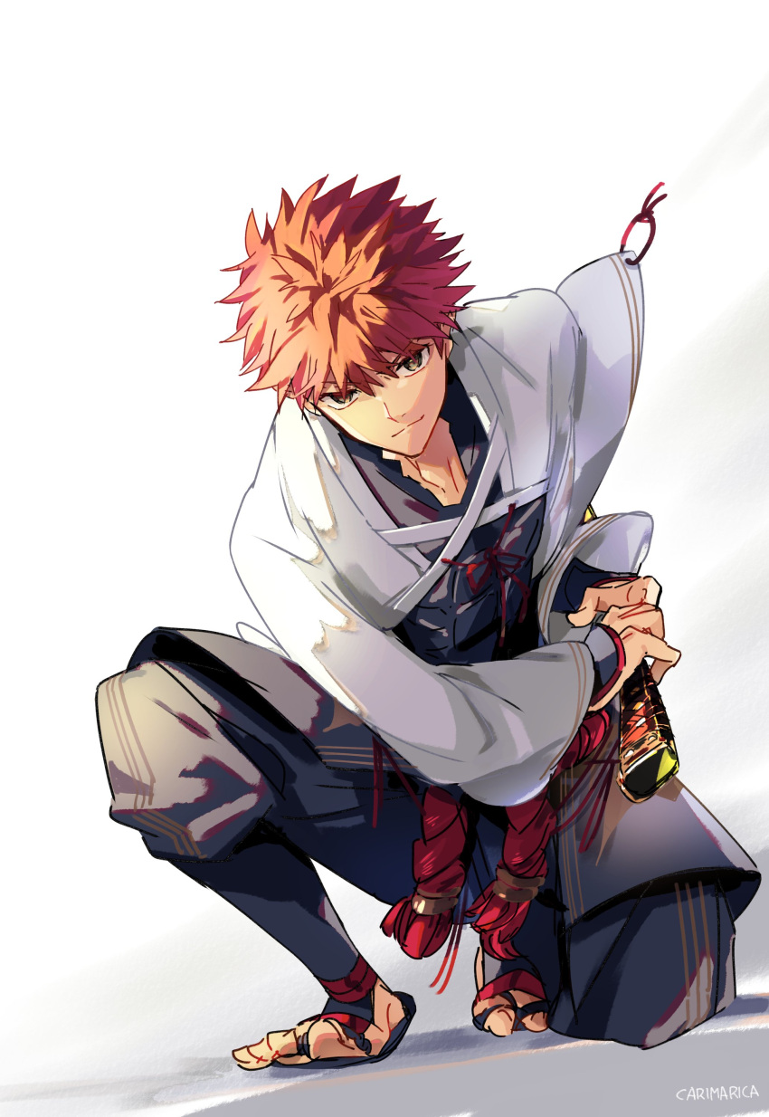 1boy, absurdres, black_pants, cape, carimarica, closed_mouth, emiya_shirou, fate/grand_order