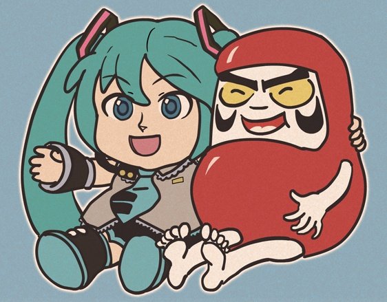 1boy, 1girl, aqua_hair, aqua_necktie, black_footwear, black_skirt, black_sleeves, blue_background