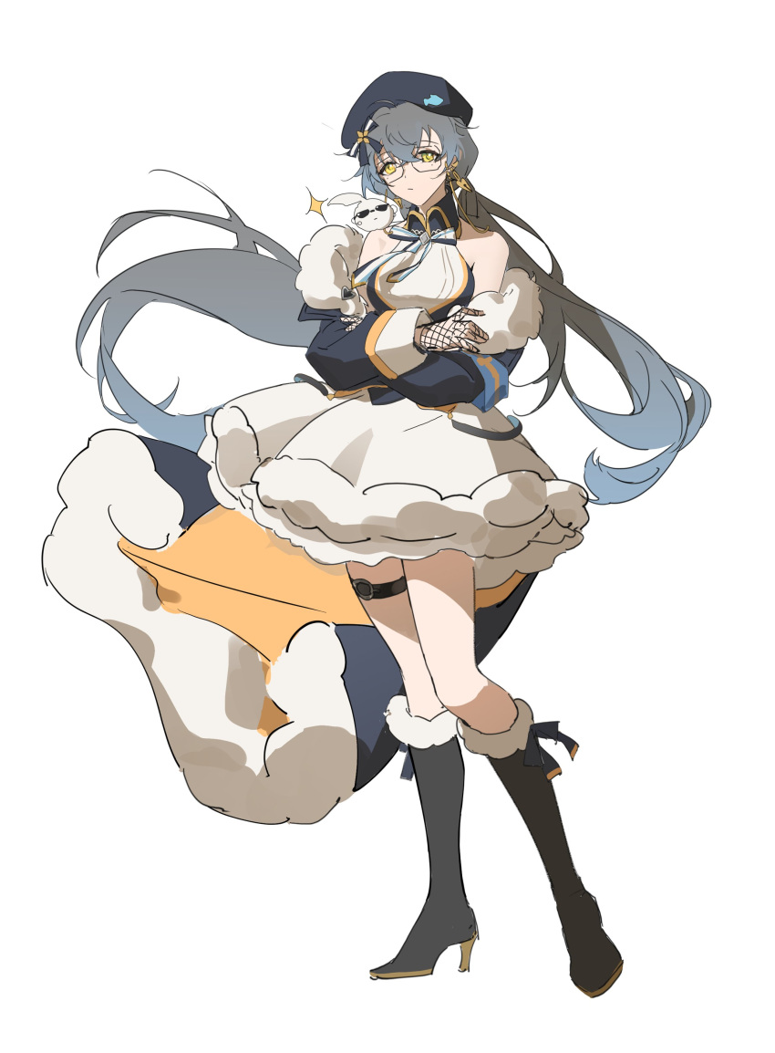 1girl, absurdres, bangs, belt, beret, black_belt, black_bow, black_coat